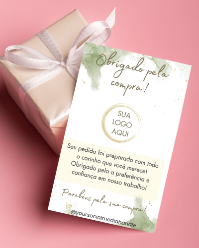 Cartão de agradecimento verde